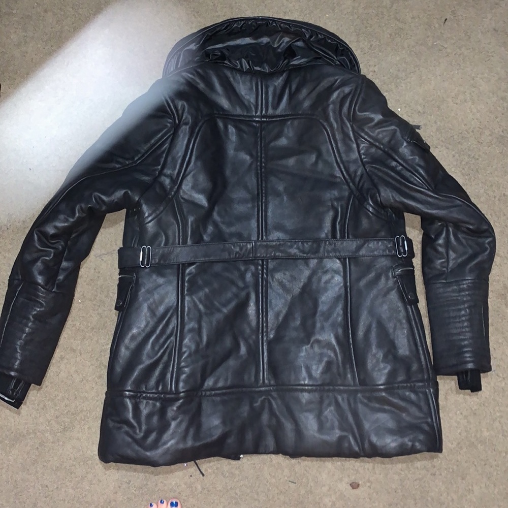 Women’s Plus Leather Coat - Picture 2 of 4